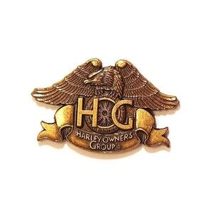 Vintage HOG Harley Owners Group Pin Eagle Gold Tone 1983 New Harley Davidson